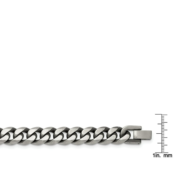 Stainless Steel Brushed Antiqued Curb Chain 8.75 inch ID Bracelet Stainless Steel Brushed Antiqued Curb Chain 8.75 inch ID Bracelet