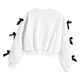 thumbnail image 4 of Sudadera con lazo de manga larga para niña, blusa informal de manga larga con cuello redondo, blusa de poliéster para niña, 4 of 6