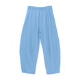 thumbnail image 6 of JFGHDG Barrel Sweatpants Women Casual Drawstring Elastic Waist Wide Leg Sweatpant Lounge Baggy Pants with Pockets Light Blue 2XL, 6 of 8