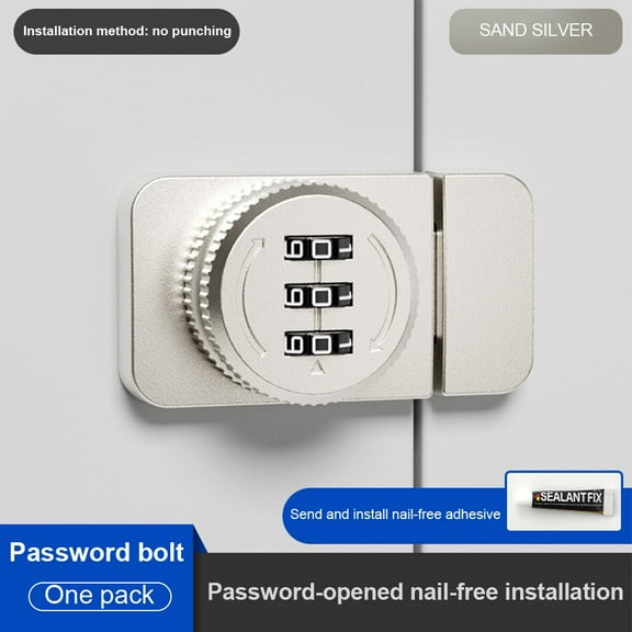 RichLink 3 Digital Keyless Combination Lock Password Display Cabinet Door Hardware，Silver