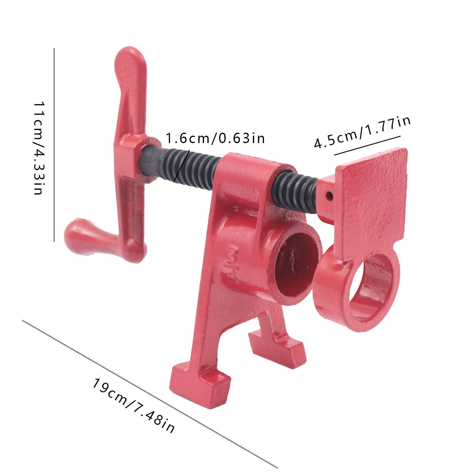 3/4" Heavy Duty Cast Iron Wood Gluing Pipe Clamp Set PRO Woodworking Cast Iron (4 Pack)