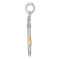 thumbnail image 6 of Auriga Fine Jewelry 925 Sterling Silver Rhodium-Plated 3D Fish Hook with 14K Accent Pendant (L-30 mm, W-12 mm), 6 of 6