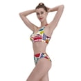 thumbnail image 3 of Kdxio London Symbols for Womens High Waisted Bikini Top Sports Style Two Piece Bathing Suits, 3 of 5