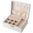 thumbnail image 1 of Jewellery Box Jewellery Organiser with Large Double Layer PU Jewelry Storage Box Ring Earring Necklace Watch, 1 of 7