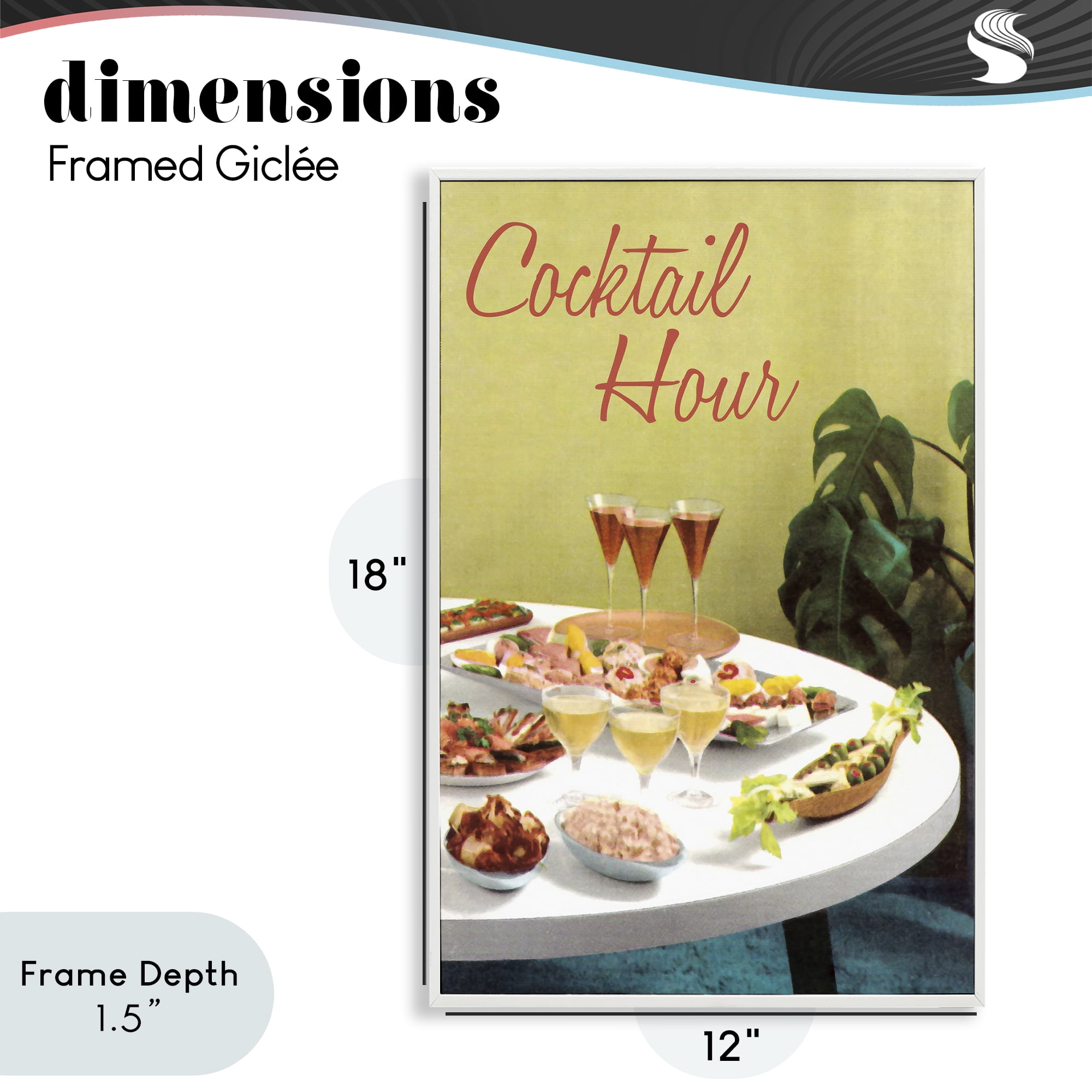Stupell Industries Cocktail Hour Table Spread White Framed Giclee Art, design by Tim Wright