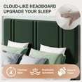 thumbnail image 3 of Amolife Queen Bed Frame, Platform Bed with Upholstered Velvet Adjustable Headboard, Wooden Slats, Easy Assembly, Green, 3 of 9