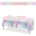 thumbnail image 2 of LAICAIW 4 Pack Iridescence Plastic Tablecloths Shiny Disposable Laser Rectangle Table Covers Holographic Foil Tablecloth Iridescent Party Decoration Birthday Bridal Wedding Christmas 54"x108"(Laser), 2 of 7