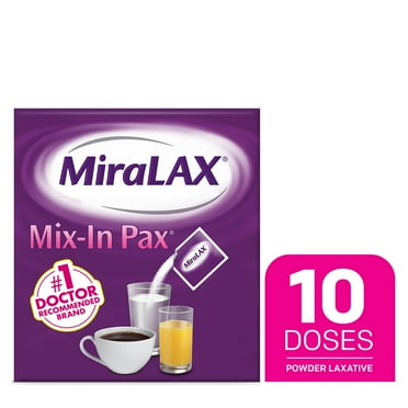 MiraLAX Mix-in Pax, Constipation Relief, Laxative, No Sudden Urgency, 10 Single Doses