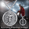 thumbnail image 6 of Midir&Etain St Sebastian Necklace for Men Women 925 Sterling Silver Saint Sebastian Basketball Medal Pendant Necklace Protection Athletes Necklace Medallion Catholic Jewelry, 6 of 7