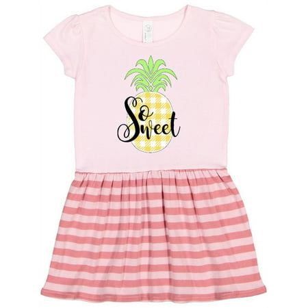 

Inktastic So Sweet-Plaid Pineapple Gift Toddler Girl Dress