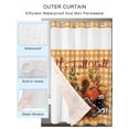 thumbnail image 2 of No Hook Cloth Fabric Shower Curtain with Snap in Liner, Pumpkin Football Fall Waterproof Shower Curtains Set with See Through Top Window, Thanksgiving Sunflower Maple Plaid Beige 36"x78", 2 of 6