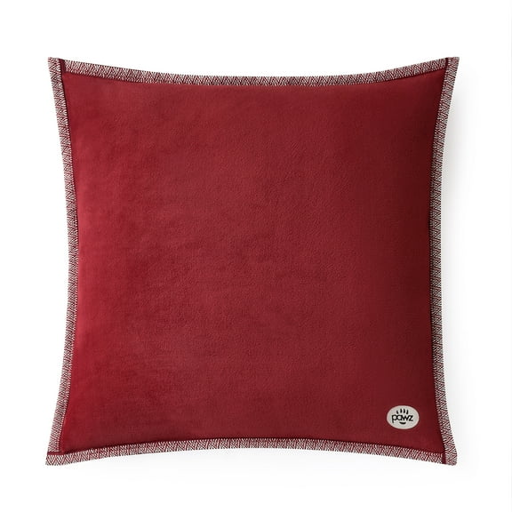 Pawz Decorative Plush Fleece Soft Accent Red 20"x20" Pillow, for Adults and Teens