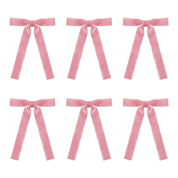 Velvet Bows Christmas Tree Ornaments Vintage Velvet Ribbon Bows for Tree Garland Wreath Indoor Xmas Decorations, Pink