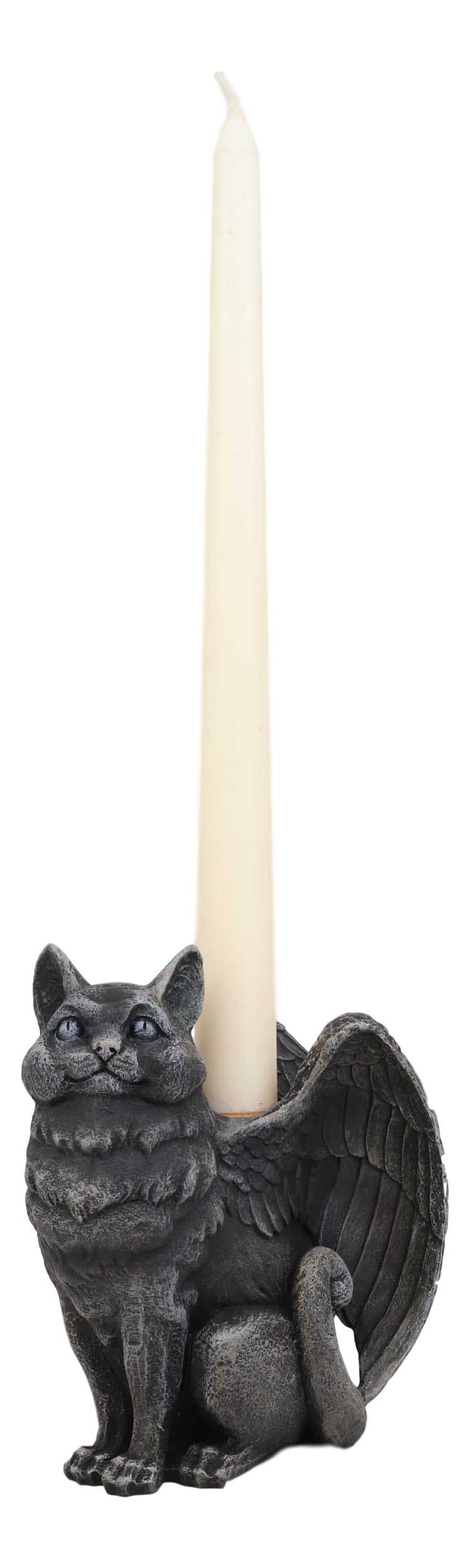 Ebros Gothic Angel Winged Cat Gargoyle Candle Holder Statue Medieval Renaissance Fantasy Gargoyles Angelic Cats Felines Sculpture Halloween Home Decor In Faux Stone Finish Resin Walmart Com Walmart Com