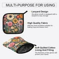 thumbnail image 3 of Yayeee Oven Mitts and Pot Holder Set of 2 Heat Resistant Kitchen Gloves Baking Hot Pad, Large Colorful Flowers, 3 of 5
