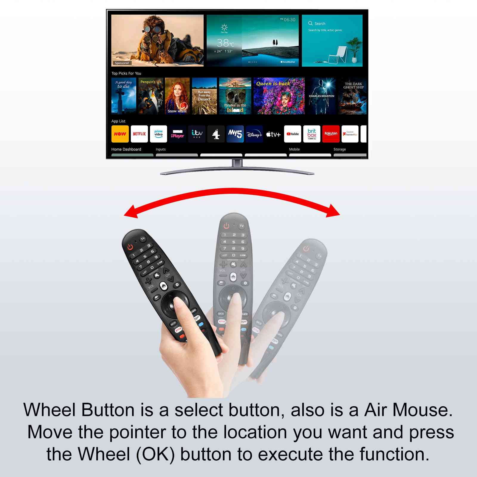  Rimous AKB75675304 AKB75095307 - Mando a distancia universal  para LG TV LED HDTV 3D 4K OLED Smart TV Reemplazo para LG + funda de  cubierta (brilla en verde oscuro) : Electrónica