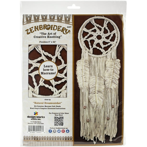 Design Works/Zenbroidery Macrame Wall Hanging Kit 8"X24"Natural Dream