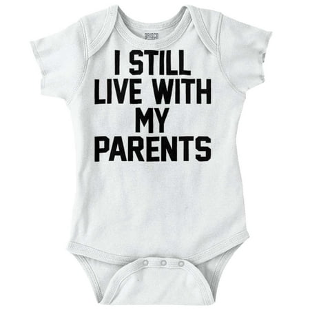 

Brisco Brands Still Live With Parents Funny Ironic Baby Unisex Baby Bodysuits