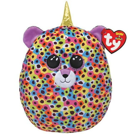 TY Squish-A-Boos Plush - GISELLE the Rainbow Leopard (12 inch)
