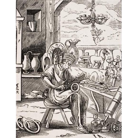 Posterazzi DPI1857974LARGE Coppersmith 19th Century Reproduction of 16th Century Woodcut by Jost Amman Poster Print, Large - 24 x 32