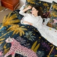 thumbnail image 4 of Castle Fairy Pink Leopard Twin Bedding Sets,Boho Starry Sky Bedding Comforter Set, 4 of 8