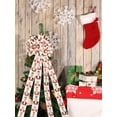 thumbnail image 3 of LaRibbons 13" Christmas Nutcracker Tree Topper Bow and 2.5" Wired Ribbon, White/Multi, 3 of 8