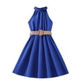thumbnail image 2 of uublik Dresses for Girls Size 6-13 Sleeveless Loose Flowy Tiered Casual Holiday Dresses Blue, 2 of 3