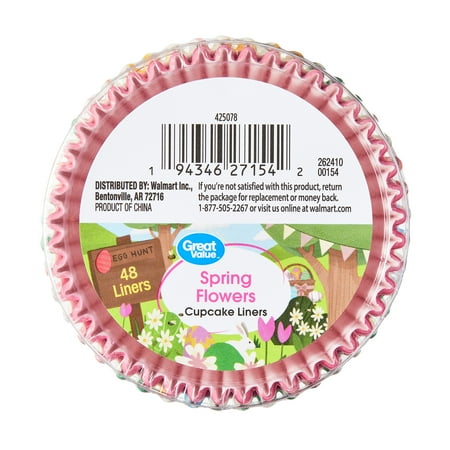 Great Value Spring Flowers Cupcake Liners