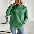 thumbnail image 6 of Frostluinai Fall Hoodies for Women Drawstring Cowl Neck Long Sleeve Casual Pullover Tops Solid Loose Fit Fleece Lined Sweatshirts with Pocket, 6 of 10