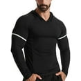 thumbnail image 1 of Innerwin Winter Gear Running T-Shirt Solid Color Mens Compression T Shirts Gym Hooded Neck Soft Baselayer Tops Black S, 1 of 9