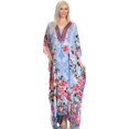 thumbnail image 5 of Sakkas Georgettina Flowy Rhinestone V Neck Long Caftan Dress / Cover Up - Blue / Red / Black - One Size, 5 of 5