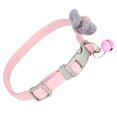 thumbnail image 3 of Collar de cerdo para mascotas, ajustable, lindo collar de poliéster con flores artificiales y campana, color rosa, 3 of 5