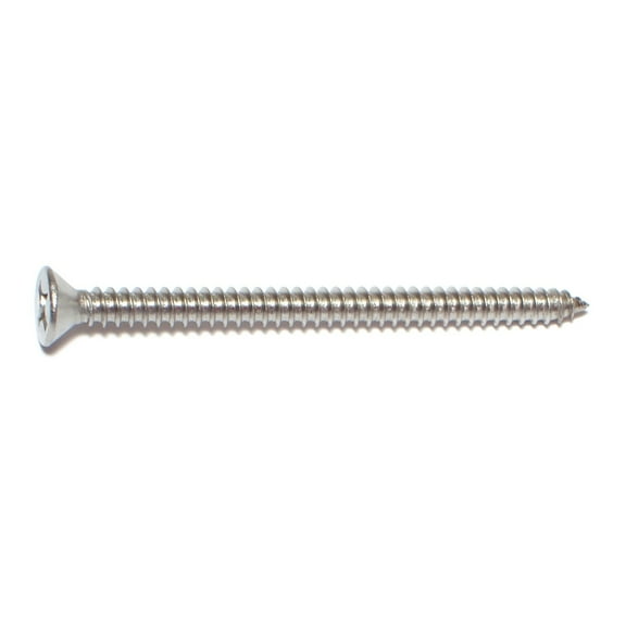 #12 x 3" 18-8 Stainless Steel Phillips Flat Head Sheet Metal Screws SMSFSS-268