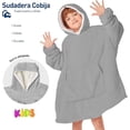 thumbnail image 2 of Sudadera Cobija Bluelander para Niño o Niña, Unisex, Capucha con Borrega y Mangas, Gris, 2 of 5