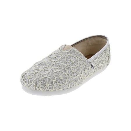 

Toms Girls Classic Low Sparkly Slip-On Shoes Silver 5 Medium (B M) Big Kid