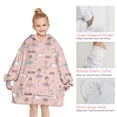thumbnail image 6 of Ballerina Unicorn Princess Pattern Blanket Hoodies for Kids 6-13YR Oversize Wearable Blanket Hoodies for Boys Girls Teens, 6 of 7