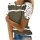 thumbnail image 1 of Camisas de Manga Corta para las Mujeres Impresión Cuello Redondo Suéter Encaje Camisa, Blusa de Verano Casual para las Mujeres, 1 of 5