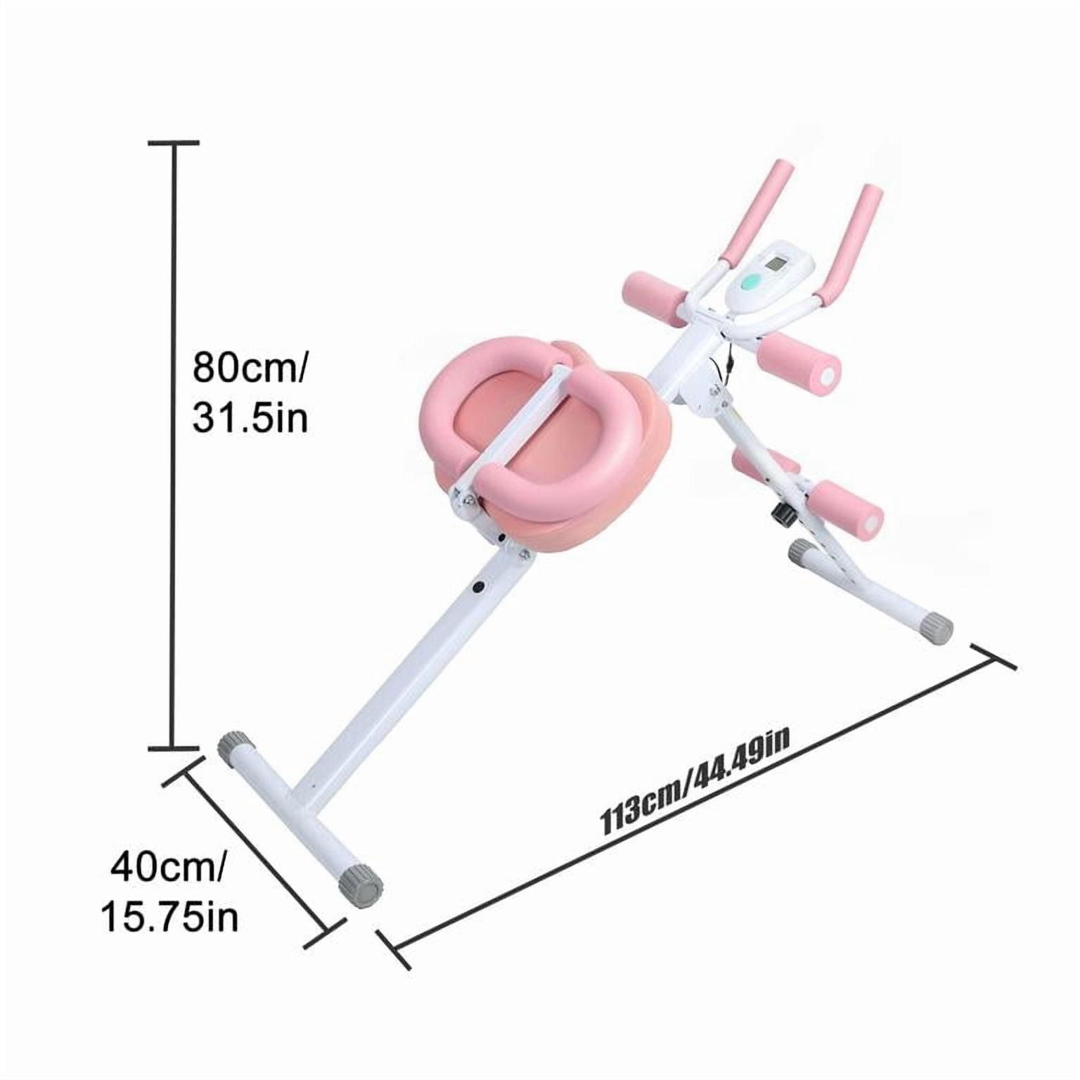 Korogimeeet Abdominal Workout Machine, 5 Height Settings & 3 Incline Angles, LCD Monitor Display, Silent Pulleys, Foldable Core Trainer for Home Gym, 44 x 16 x 31 Inch