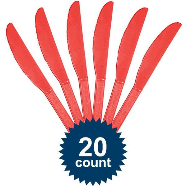 RED PLASTIC KNIVES