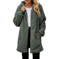 thumbnail image 5 of YDDIAN Long Hoodies for Women Zip Up Plus Size Long Warm Fleece Jackets Fuzzy Winter Dressy Cute Outerwear with Pockets Dark Gray XXL, 5 of 7