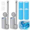thumbnail image 6 of 2pack Toilet Brush Cleaning Kit Reusable Floor/Wall Mounted Toilet Bowl Brush and Holder Set with 40 Refill Head Deep Cleaning for Bathroom Bathtub Gray, 6 of 11
