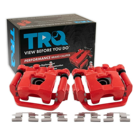 TRQ Rear Performance Brake Caliper Set Red Compatible with 2002-2022 Nissan Altima 2003-2022 Maxima
