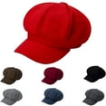 thumbnail image 6 of ruhuadgb Wide Brim Sunscreen Beret Hat Skin-Touch Retro Octagonal Painter Woolen Hat for Fall Winter, 6 of 8