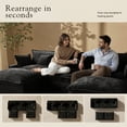 thumbnail image 5 of Toject 107.87" Modular Sectional Sofa U Shaped Cloud Couch, Chenille 4 Seat Deep Seat Sofa with 2 Movable Ottomans for Living Room Bedroom Apartment, Black, 5 of 10