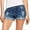 Dark Blue, variant on LYMAYTER Women Denim Shorts Summer Fallow Denim Shorts Low Waist Hole Shorts for M-2XL