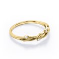 thumbnail image 3 of Nature Inspired - 0.10 TCW Round Cut Moissanite - Crossover Twig Stackable Ring - 18K Yellow Gold Plating over Silver, 3 of 4