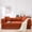 Orange, variant on Leumius 4‑in‑1 Futon Sofa Bed,Modular Corduroy Sofa Couch with Fixed-Shape Frame & Removable Armrests,Folding Mattress Couch for Living Room, Office, Apartment,Orange