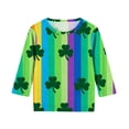 thumbnail image 6 of Shirts for Girls St. Patrick's Day Fashion Graphic 3/4 Sleeve Tees 2026 Crewneck Causal T Shirt Size 3-14, 6 of 6