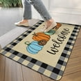 thumbnail image 4 of Protikol Buffalo Check Pumpkin Welcome Welcome Door Mat Low-Profile Porch Non-Slip Doormats Indoor Outdoor Kitchen Decor Throw Rug Burlap 17 X 30 Inch, 4 of 5