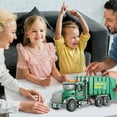 thumbnail image 5 of Blukids 15" Big Garbage Truck Toy, Friction Powered Garbage Truck with Lights and Sounds, Kids Recycling Trash Truck with 3 Trash Cans, Boys & Girls Gifts(Green), 5 of 7